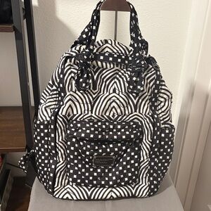 Marc By Marc Jacobs Black & White Nylon Knapsack